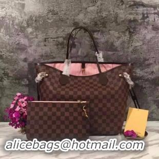 Top Quality Louis Vuitton Damier Ebene Original NEVERFULL GM N41357 Pink Ballerine