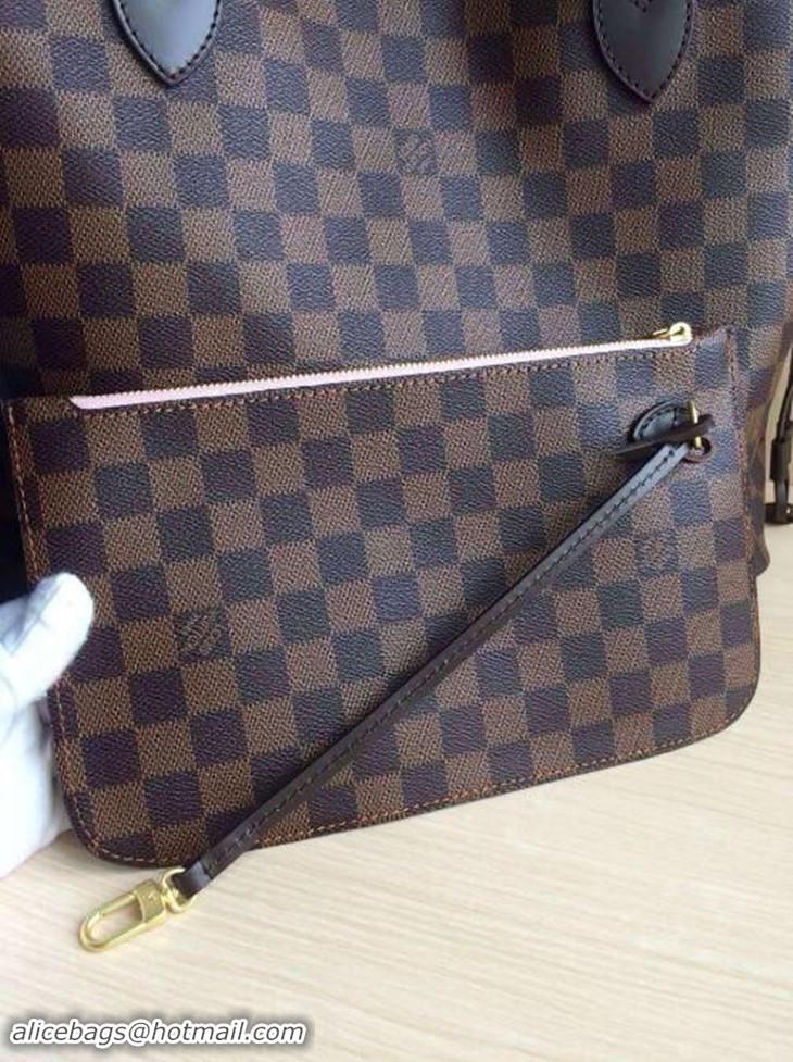 Top Quality Louis Vuitton Damier Ebene Original NEVERFULL GM N41357 Pink Ballerine