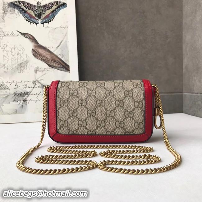 Best Price Gucci GG Supreme canvas 476433 Mini Shoulder Bag red