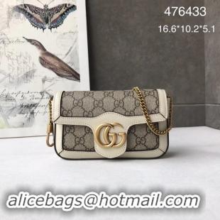 Purchase Gucci GG Supreme canvas 476433 Mini Shoulder Bag white