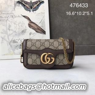 Discount Gucci GG Supreme canvas 476433 Mini Shoulder Bag brown