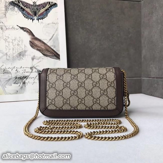 Discount Gucci GG Supreme canvas 476433 Mini Shoulder Bag brown