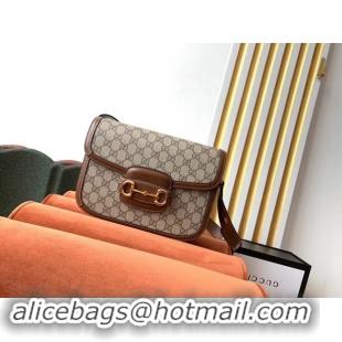 Leisure Gucci GG Supreme canvas shoulder bag 602204 brown