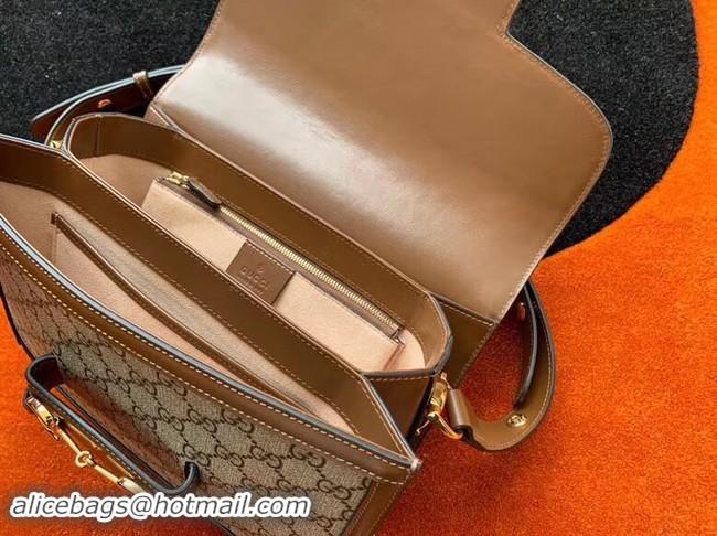 Leisure Gucci GG Supreme canvas shoulder bag 602204 brown