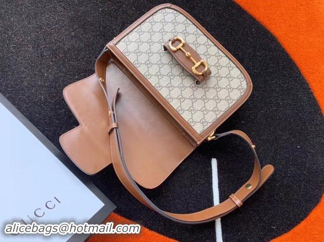 Leisure Gucci GG Supreme canvas shoulder bag 602204 brown