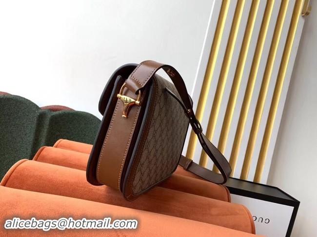 Leisure Gucci GG Supreme canvas shoulder bag 602204 brown