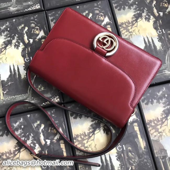 Discount Gucci GG Original Leather Shoulder Bag 589474 Red