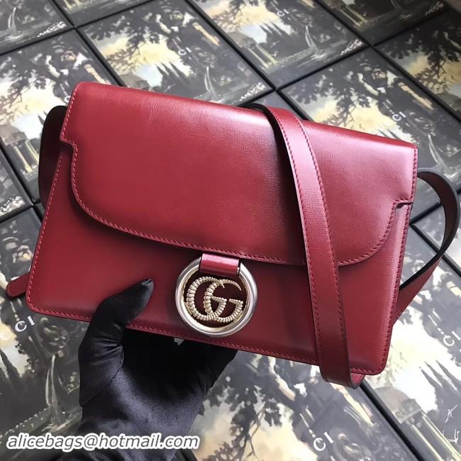 Discount Gucci GG Original Leather Shoulder Bag 589474 Red