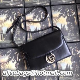 Low Cost Gucci GG Original Leather Shoulder Bag 589474 Black