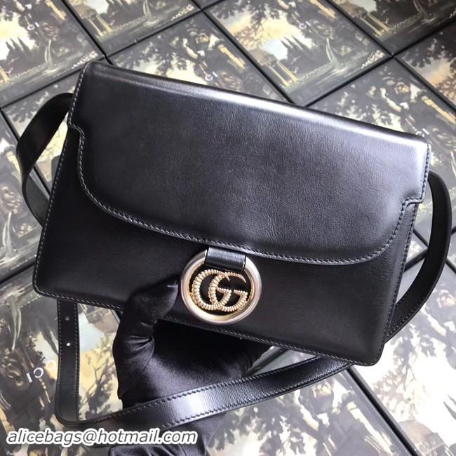 Low Cost Gucci GG Original Leather Shoulder Bag 589474 Black