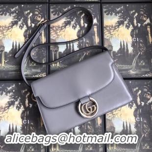 Stylish Gucci GG Original Leather Shoulder Bag 589474 Grey