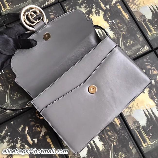 Stylish Gucci GG Original Leather Shoulder Bag 589474 Grey