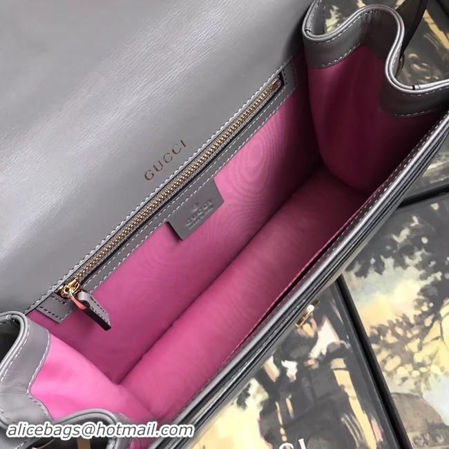 Stylish Gucci GG Original Leather Shoulder Bag 589474 Grey