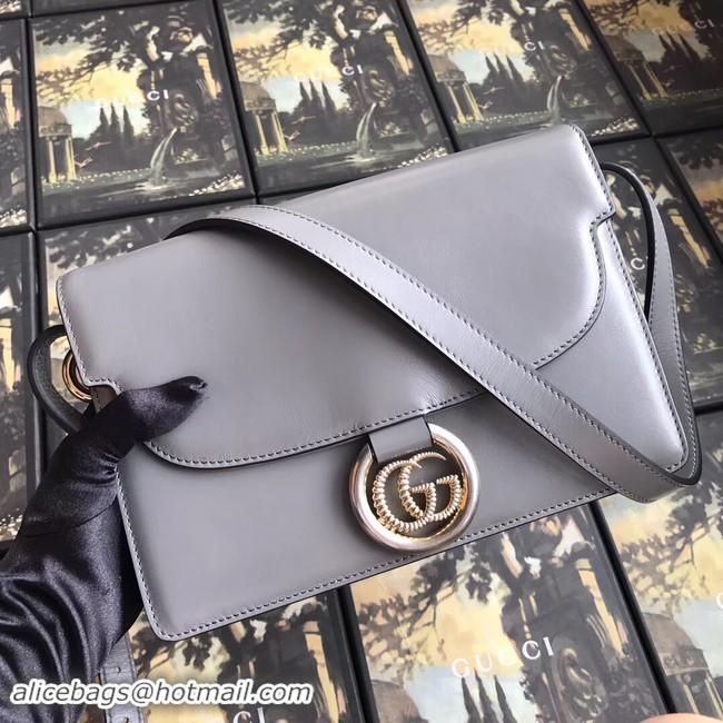 Stylish Gucci GG Original Leather Shoulder Bag 589474 Grey