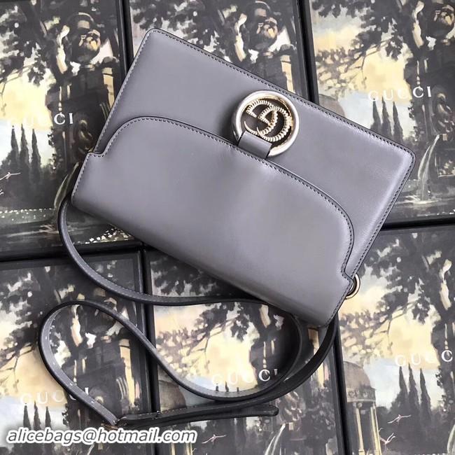 Stylish Gucci GG Original Leather Shoulder Bag 589474 Grey