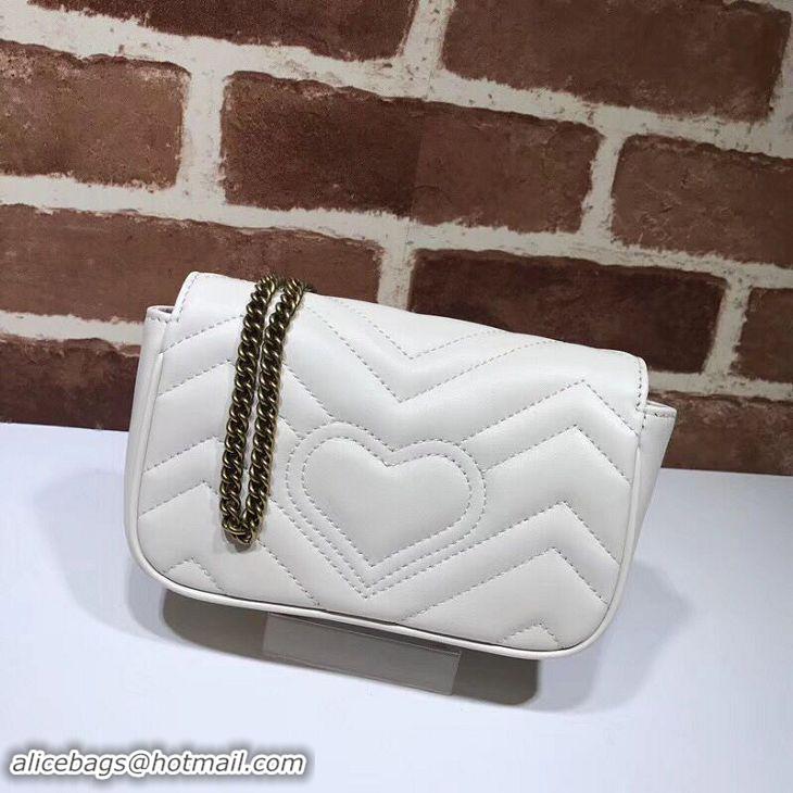 New Cheap Gucci GG Marmont super mini bag 574969 white