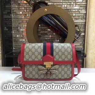 Elegant Gucci Queen Margaret GG Supreme medium shoulder bag 524356 red