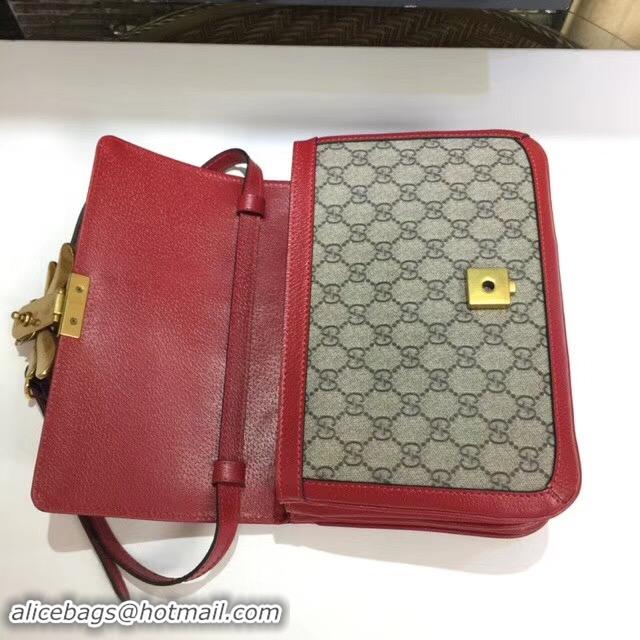 Elegant Gucci Queen Margaret GG Supreme medium shoulder bag 524356 red