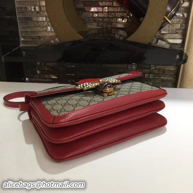 Elegant Gucci Queen Margaret GG Supreme medium shoulder bag 524356 red