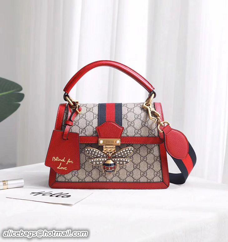 Stylish Gucci Queen Margaret GG small top handle bag 476541 red