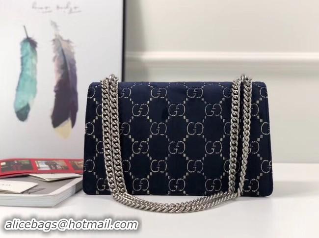 Luxury Gucci Dionysus GG velvet small shoulder bag 400249 blue