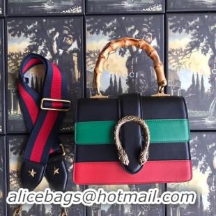 Perfect Gucci Dionysus small top handle bag 523367 black&red&green