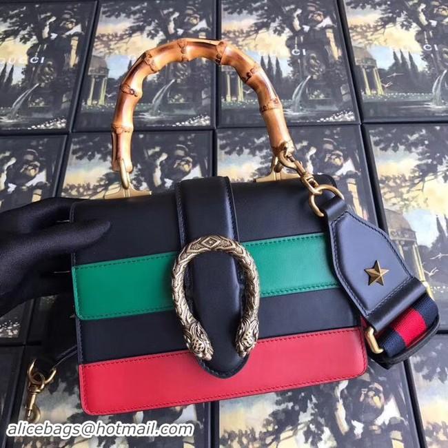 Perfect Gucci Dionysus small top handle bag 523367 black&red&green