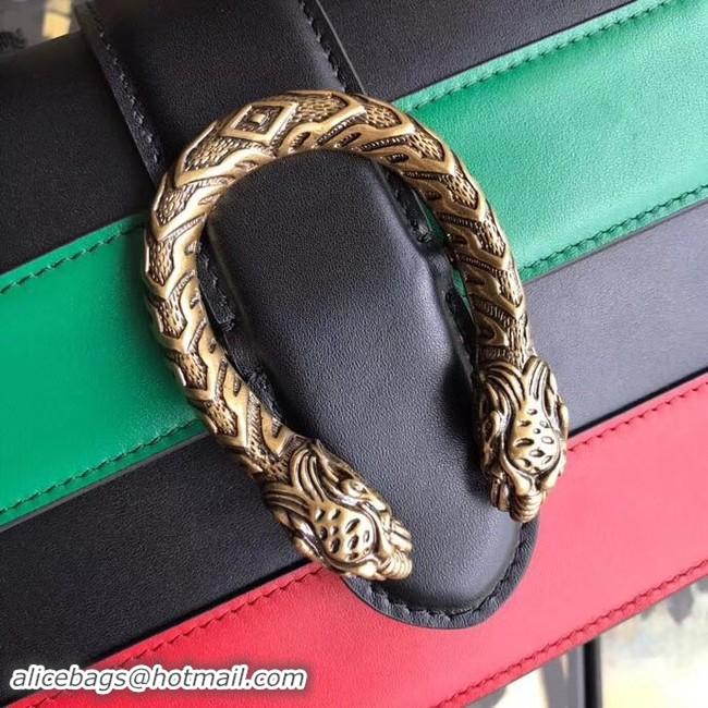 Perfect Gucci Dionysus small top handle bag 523367 black&red&green