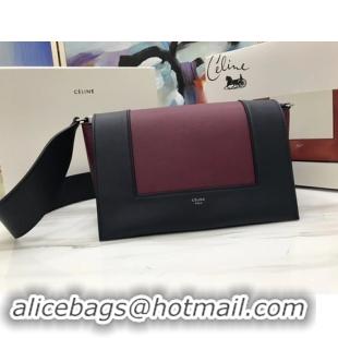 Top Grade Celine frame Bag Original Calf Leather 5756 Wine/black