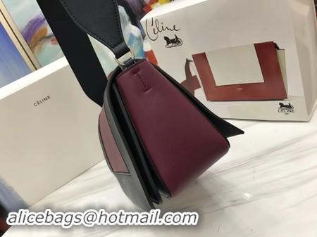 Top Grade Celine frame Bag Original Calf Leather 5756 Wine/black