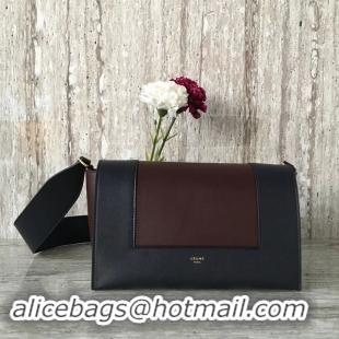 Most Popular Celine frame Bag Original Calf Leather 5756 Wine&Royal Blue