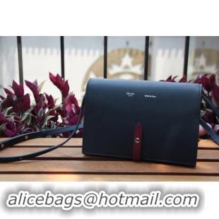 Good Quality Celine leather Mini Shoulder Bag 73383 dark blue