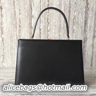 Good Taste CELINE MEDIUM CLASP HANDBAG IN BOX CALFSKIN WITH PATINA 180923 BLACK