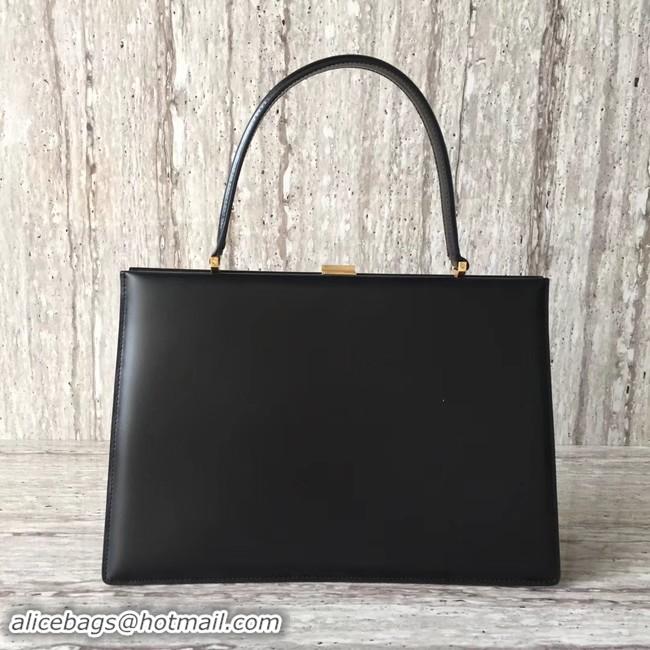 Good Taste CELINE MEDIUM CLASP HANDBAG IN BOX CALFSKIN WITH PATINA 180923 BLACK