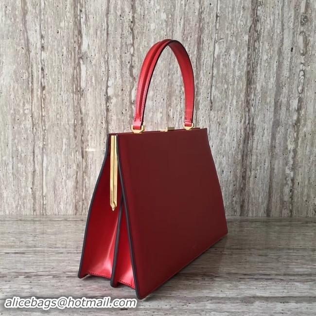 Best Product CELINE MEDIUM CLASP HANDBAG IN BOX CALFSKIN WITH PATINA 180923 RED