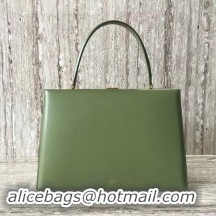 Good Looking CELINE MEDIUM CLASP HANDBAG IN BOX CALFSKIN WITH PATINA 180923 green