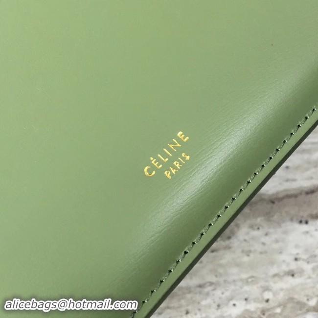 Good Looking CELINE MEDIUM CLASP HANDBAG IN BOX CALFSKIN WITH PATINA 180923 green