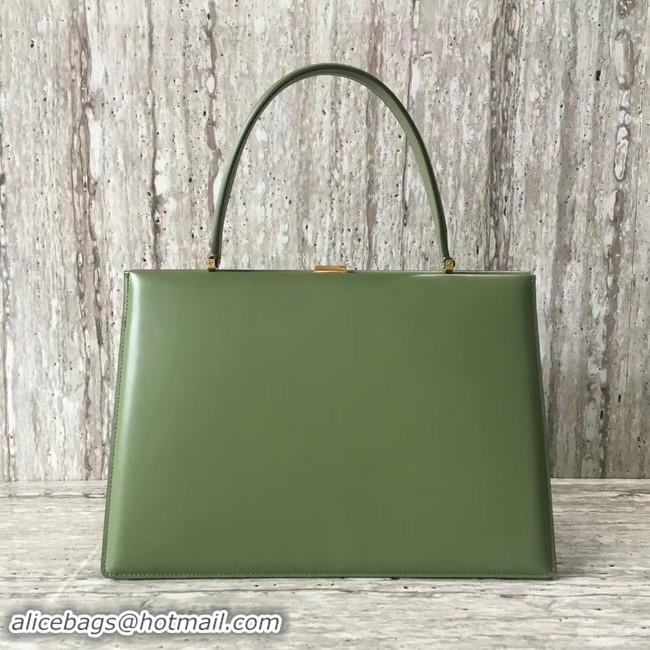 Good Looking CELINE MEDIUM CLASP HANDBAG IN BOX CALFSKIN WITH PATINA 180923 green