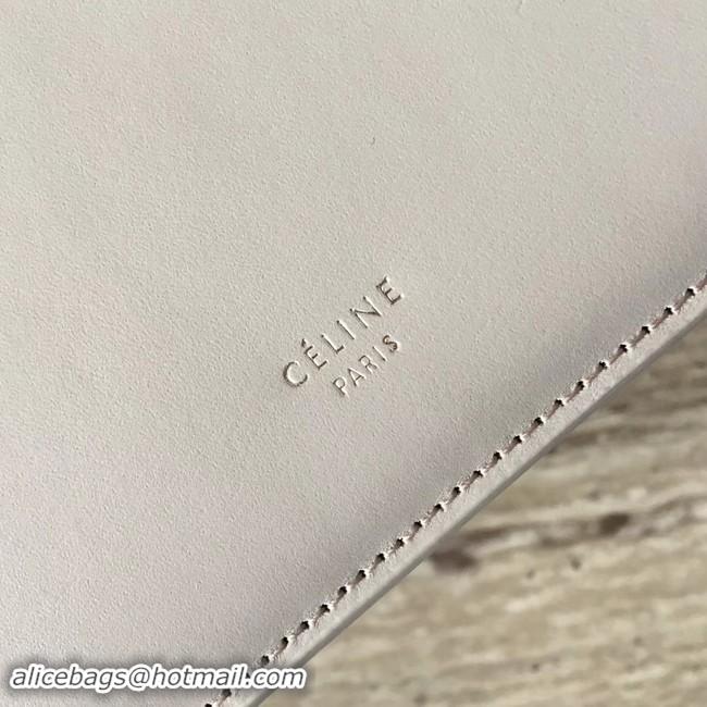 Luxury CELINE MEDIUM CLASP HANDBAG IN BOX CALFSKIN WITH PATINA 180923 light grey