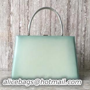 Good Quality CELINE MEDIUM CLASP HANDBAG IN BOX CALFSKIN WITH PATINA 180923 light green