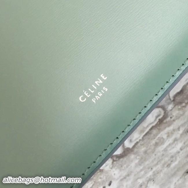 Good Quality CELINE MEDIUM CLASP HANDBAG IN BOX CALFSKIN WITH PATINA 180923 light green