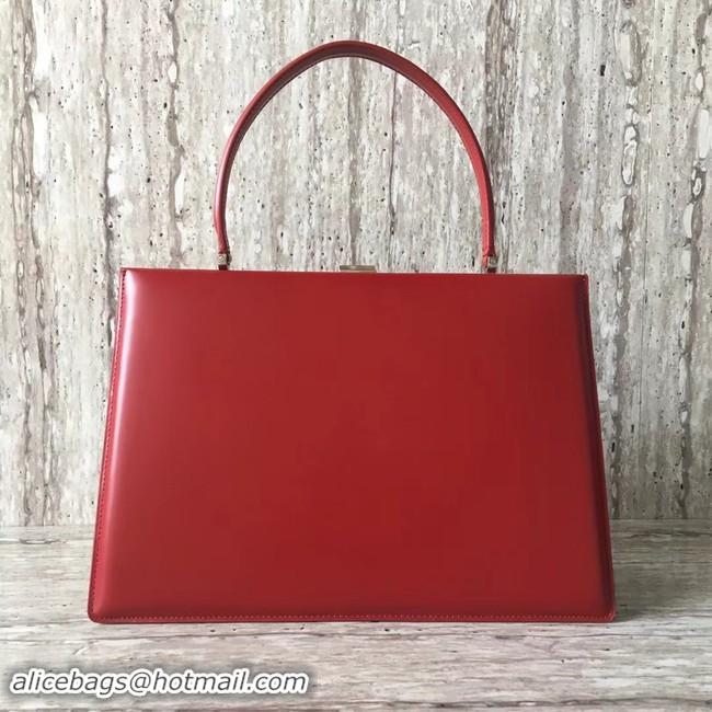 Pretty Style CELINE MEDIUM CLASP HANDBAG IN BOX CALFSKIN WITH PATINA 180923 Dark Red