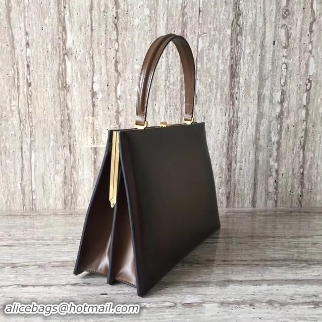 New Design CELINE MEDIUM CLASP HANDBAG IN BOX CALFSKIN WITH PATINA 180923 brown