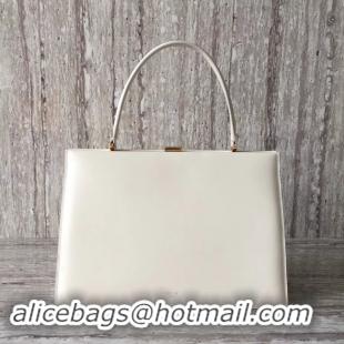 Classic Specials CELINE MEDIUM CLASP HANDBAG IN BOX CALFSKIN WITH PATINA 180923 white