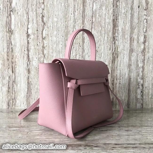 Luxury Celine NANO BELT BAG IN GRAINED CALFSKIN 99970 pink