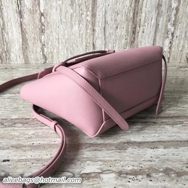 Luxury Celine NANO BELT BAG IN GRAINED CALFSKIN 99970 pink