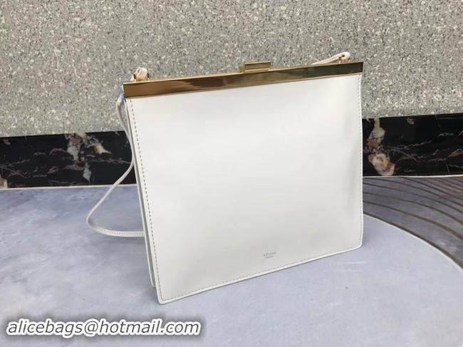 Trendy Design CELINE MINI CLASP BAG IN SMOOTH CALFSKIN 181053 WHITE