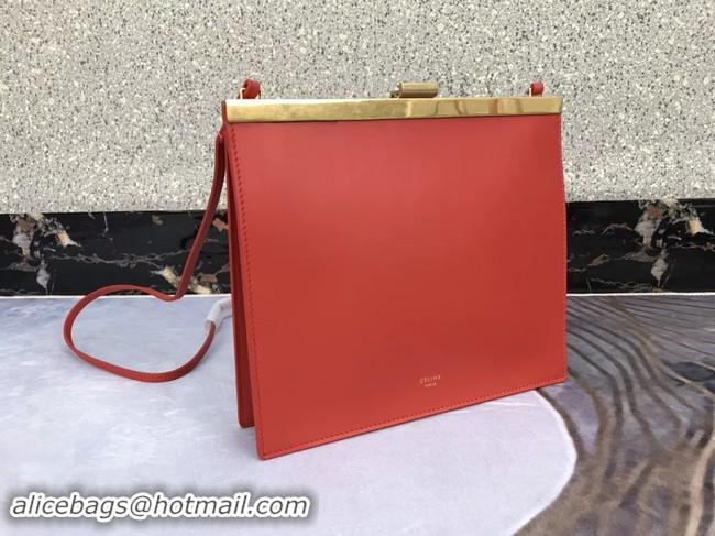 Discount CELINE MINI CLASP BAG IN SMOOTH CALFSKIN 181053 red