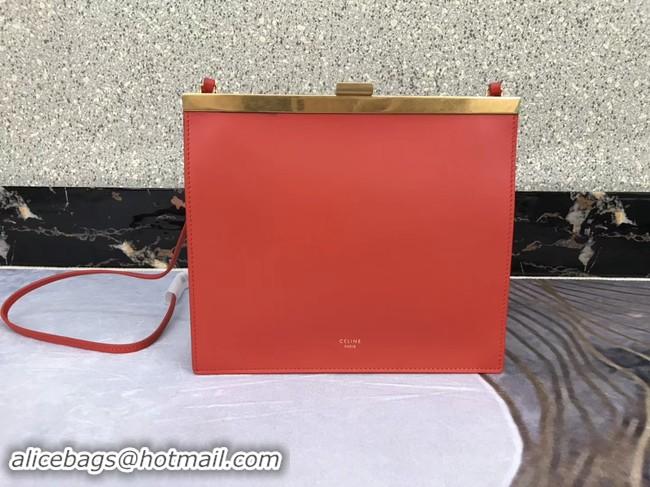 Discount CELINE MINI CLASP BAG IN SMOOTH CALFSKIN 181053 red