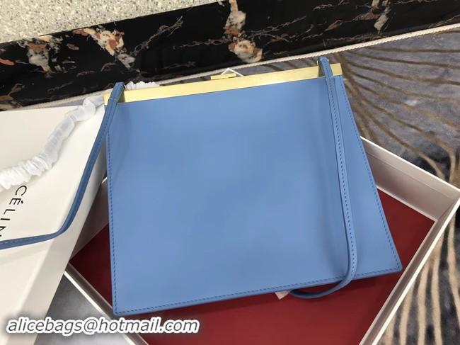 Unique Style CELINE MINI CLASP BAG IN SMOOTH CALFSKIN 181053 SKY BLUE